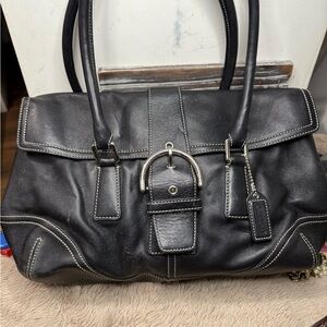 Coach Black Leather Satchel